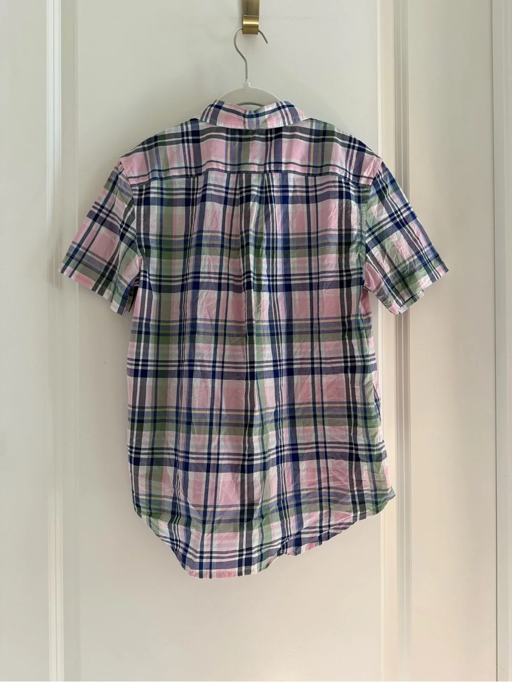 Youth Ralph Lauren Pink Green Blue Plaid Short-Sleeve Button-Down Shirt